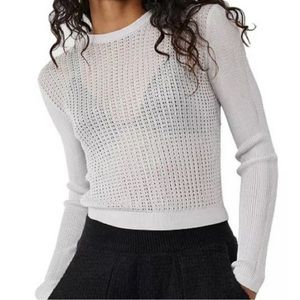 NWT Free People H2o crew pullover- color:found moon - size M